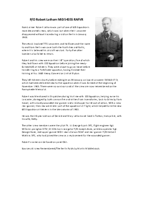 A preview of a PDF biography for Latham, Robert